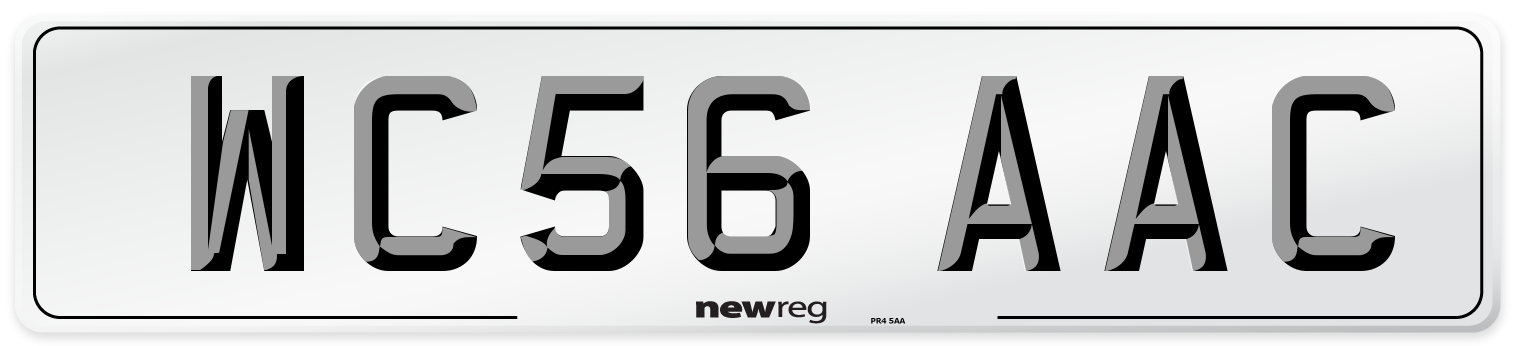 WC56 AAC Number Plate from New Reg